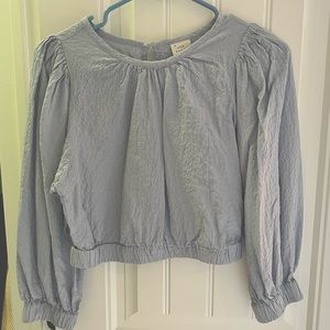 A New Day Chambray Crop Top XS